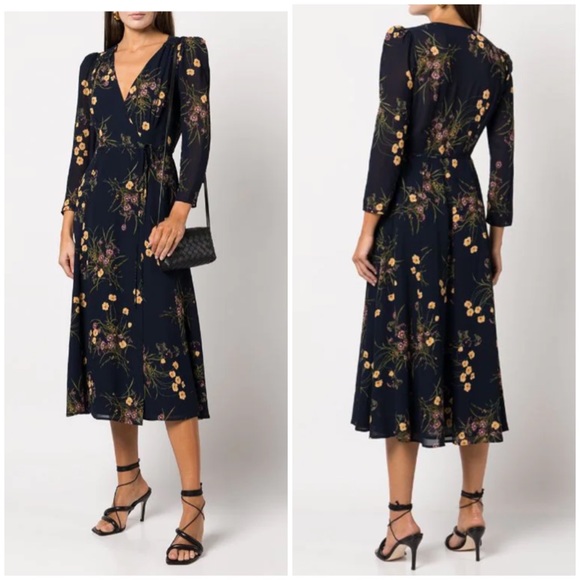 Reformation Melba floral wrap midi dress - Picture 8 of 11